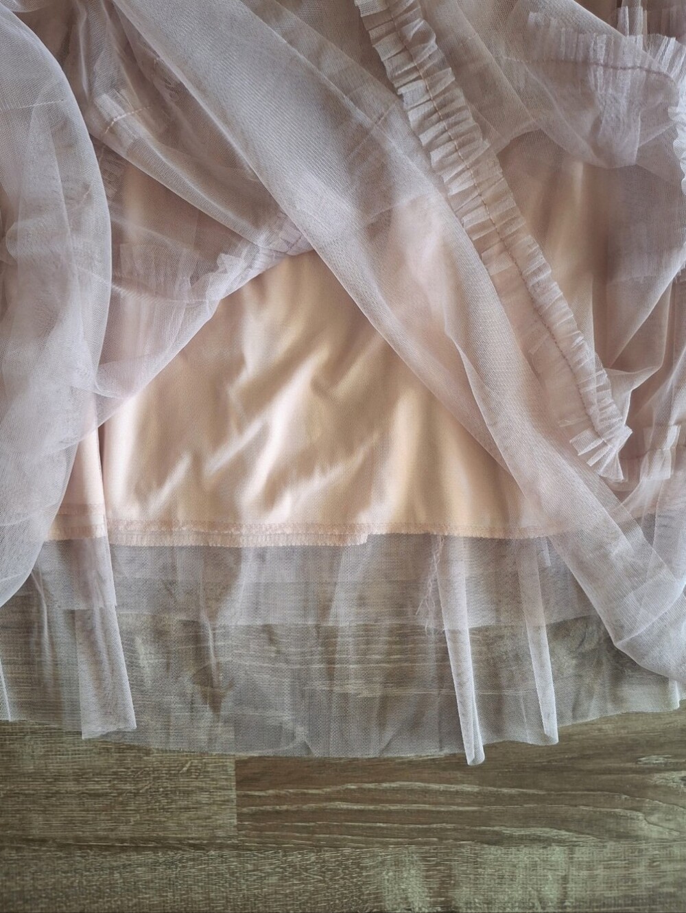 🌸 TABA Multi-Layered TIERED RUFFLED TULLE MIDI LIGHT PINK (Med/Large) Skirt - Picture 4 of 4
